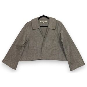 Zii Ropa Jacket Womens M Brown Cropped Wool Open Back Minimalist Made in Mexico